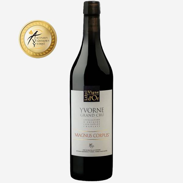 Yvorne Vigne d'Or "MAGNUS CORPUS" red blend aged in oak barrels Chablais AOC Swiss red wine