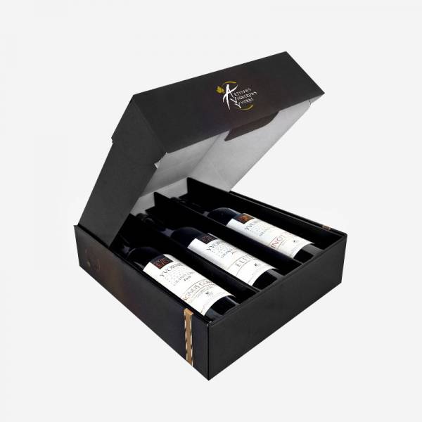 Coffret cadeau 2 bouteilles de vin blanc et une de vin rouge